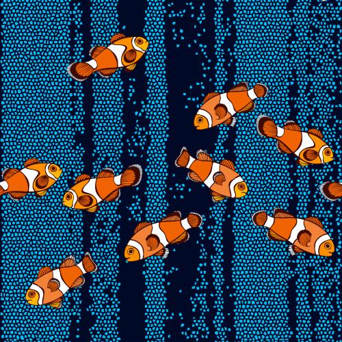 Vektor Clownfische auf blauem Mosaik